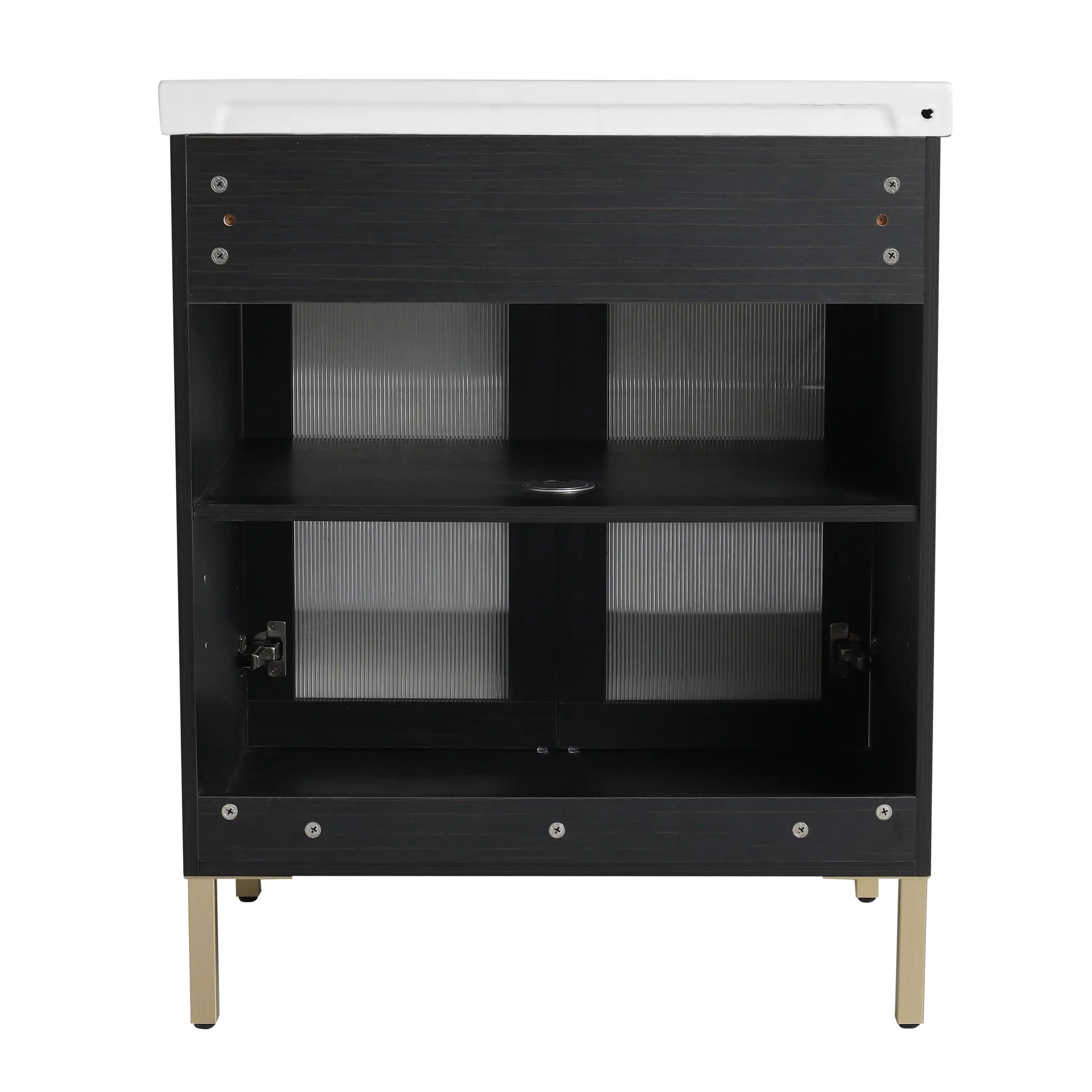 28" freestanding bathroom vanity with sink rear interior view | Ace Decor