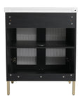 28" freestanding bathroom vanity with sink rear interior view | Ace Decor