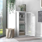 bathroom cabinet with glass door mdf board color:white