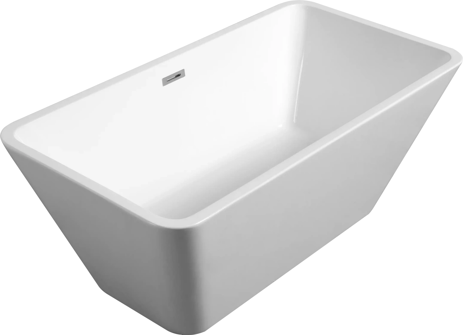 59" x 30" Contemporary Acrylic Rectangular Freestanding Tub color: White