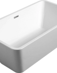 59" x 30" Contemporary Acrylic Rectangular Freestanding Tub color: White