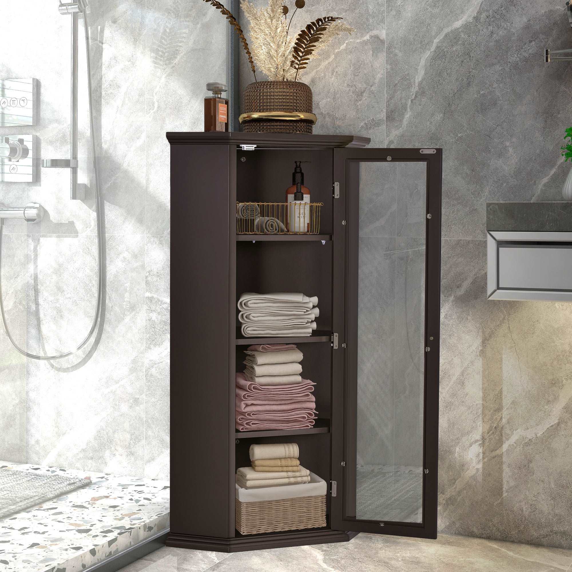 Bath towel storage cabinet sale