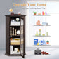 bathroom cabinet with glass door mdf board color:brown