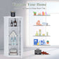 bathroom cabinet with glass door mdf board color:white