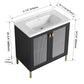 28" Wall-Mounted Bathroom Vanity with Sink - Ideal for Small Spaces size: 32 X 19 | installation: Detached