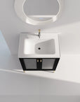 28" freestanding bathroom vanity with sink top view in bathroom setting | Ace Decor