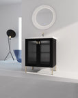 28" freestanding bathroom vanity with sink in modern bathroom scene | Ace Decor