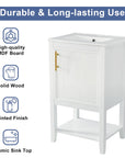 bathroom vanity cabinet open shelf color:white