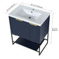 Freestanding Bathroom Vanity with Resin Basin - Modern and Elegant color: Navy Blue