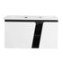 36" wall mounted vanity with sink, front view in black and white | Ace Decor