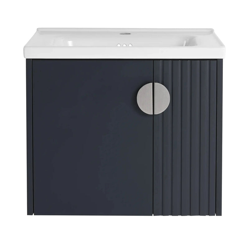 24"/28" Black Bathroom Vanity with Sink - Compact Design with Soft Close Door for Small Spaces