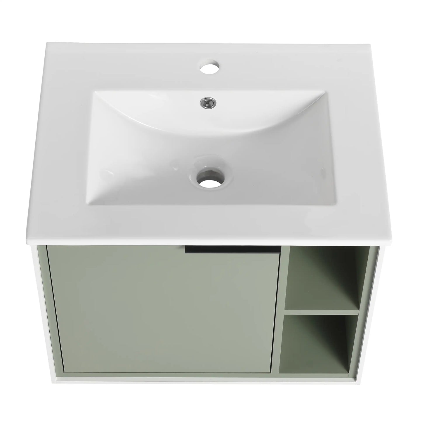 30 Inch Freestanding Bathroom Vanity with Gel Sink, Soft-Close Door & 2/3 Soft-Close Drawers color: Green