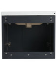 24 inch bathroom black vanity interior storage with open doors | Ace Decor