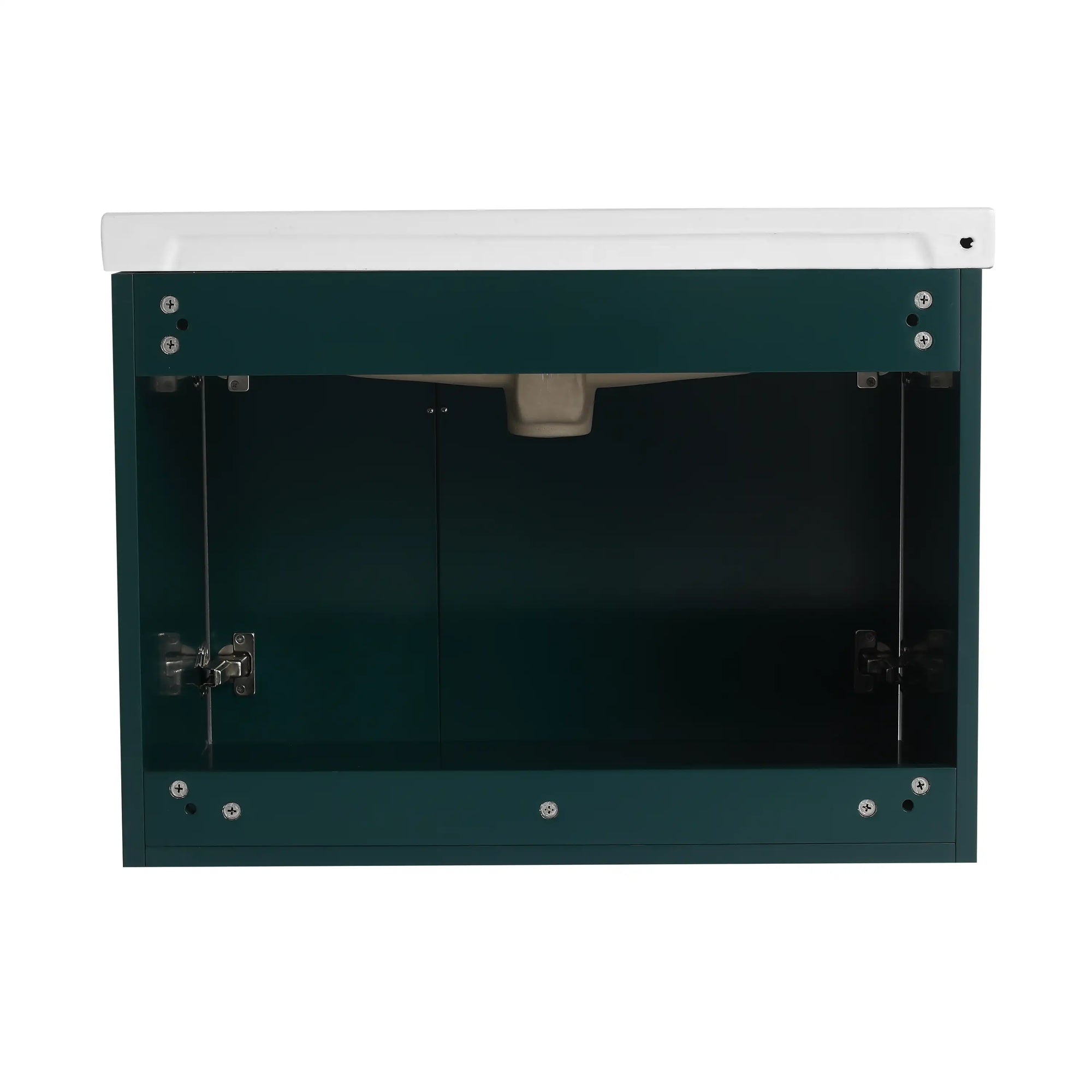 28 inch floating vanity small bathroom interior view showing cabinet storage and wall-mounted construction | Ace Decor