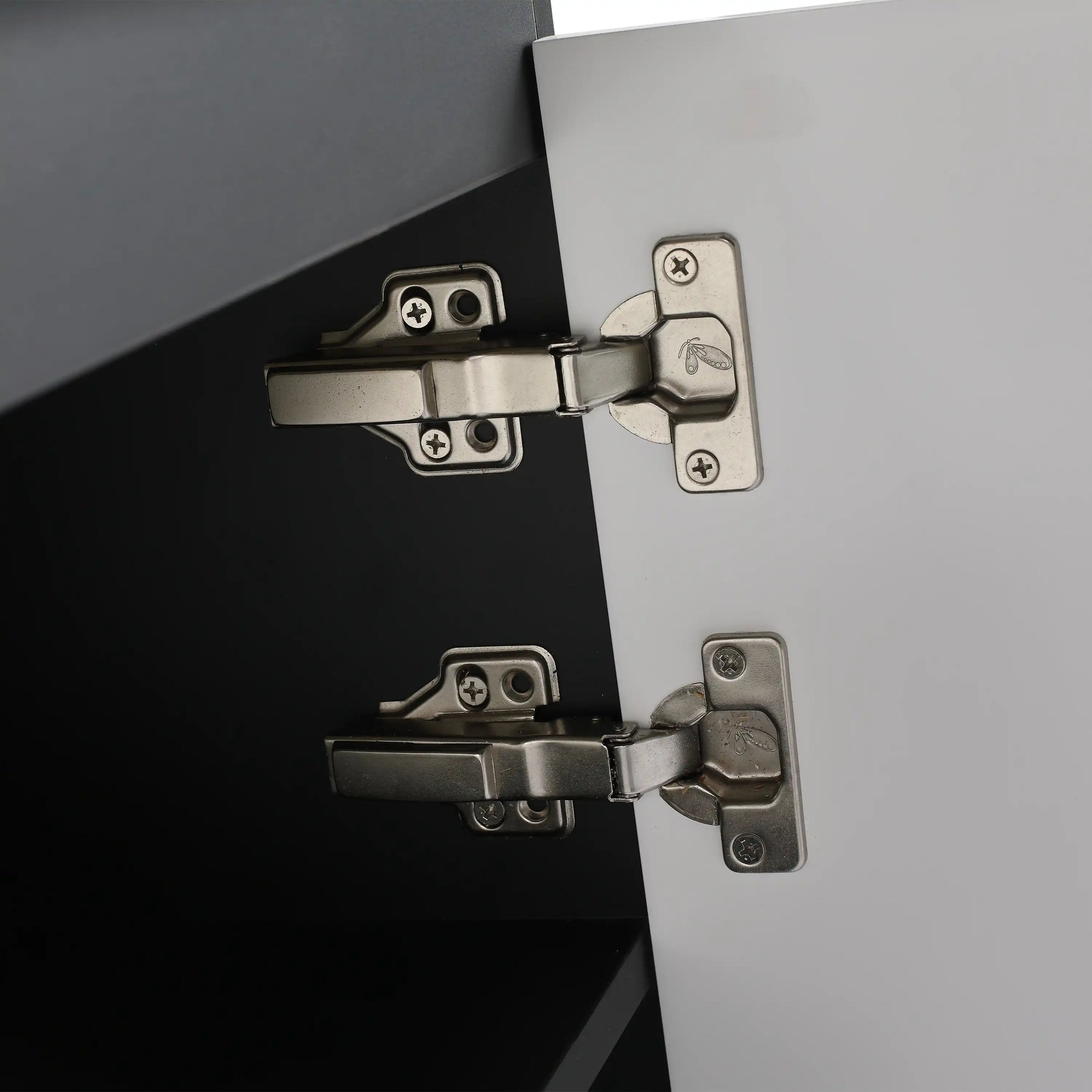 40" wall mounted vanity unit soft-close hinge detail, close-up view | Ace Decor