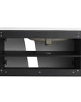36" wall mounted vanity with sink back interior view with storage shelf | Ace Decor