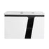 32" wide bathroom vanity with modern geometric cabinet front, front view | Ace Decor