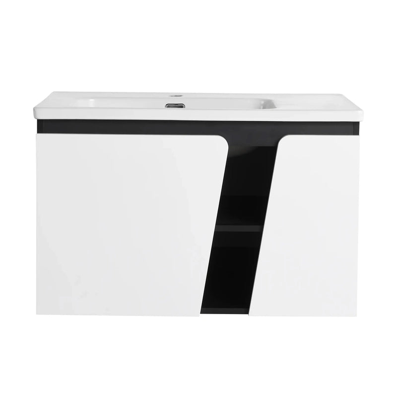 32"/36"/40" Floating Wall-Mounted Bathroom Vanity with Sink & Soft-Close Cabinet Door