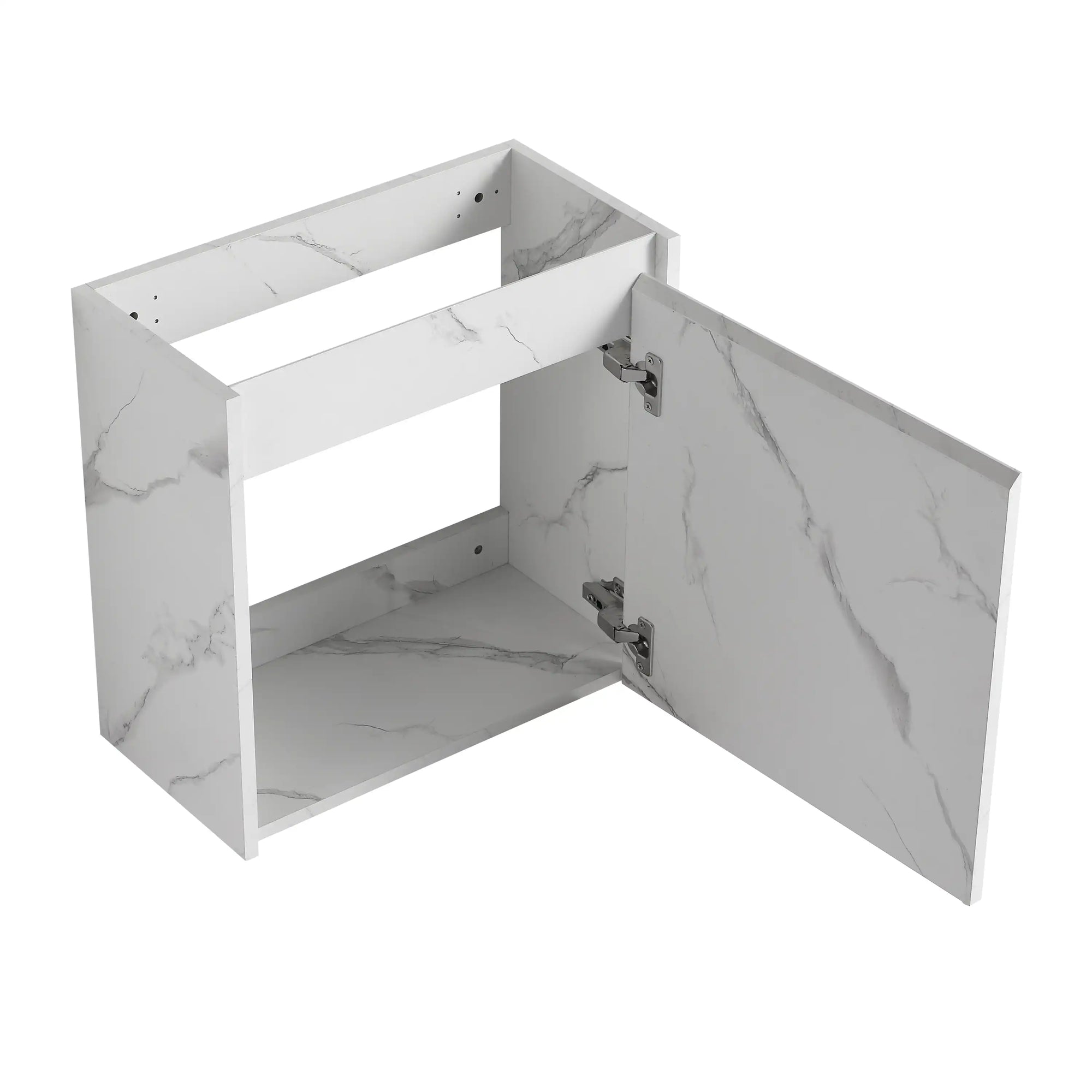 20 inch bathroom vanity with sink cabinet open storage view | Ace Decor