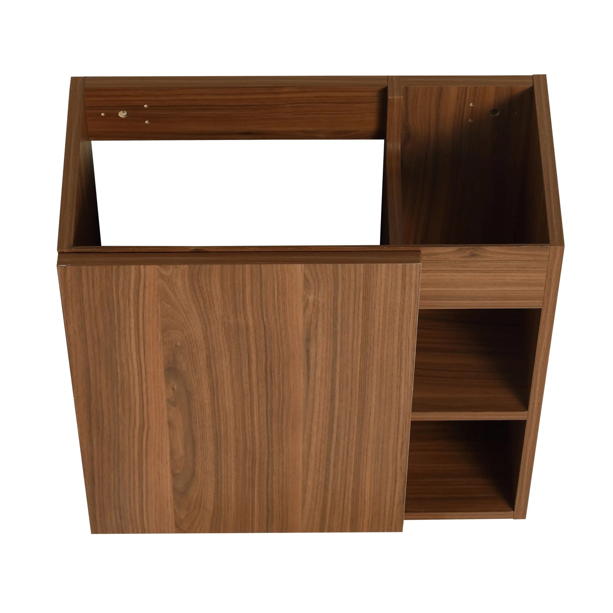 20 inch modern bathroom vanity small interior view highlighting concealed cabinet and open shelving | Ace Decor