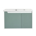 Front view of mint green 36 bathroom vanity sink | Ace Decor