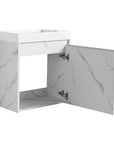 20 inch bathroom vanity with sink open door interior storage view | Ace Decor