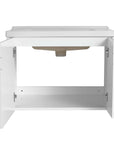 Single floating vanity 28 inch with wall-mounted design and plumbing-friendly interior | Ace Decor