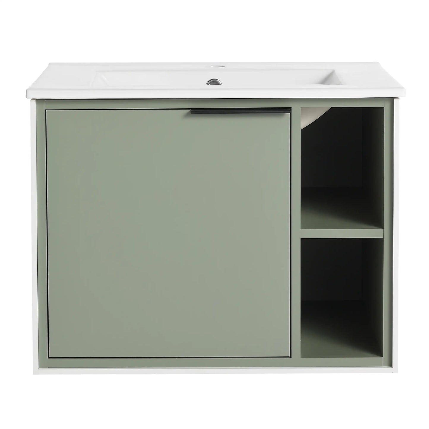 30 Inch Freestanding Bathroom Vanity with Gel Sink, Soft-Close Door & 2/3 Soft-Close Drawers color: Green