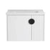 28 inch single floating vanity front view with white finish and fluted panel detail | Ace Decor