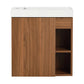 20" Floating Wall-Mounted Bathroom Vanity with White Resin Sink & Soft-Close Door color: Walnut