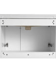 Interior storage view of 28 inch single floating vanity showing open cabinet space and wall-mounted structure | Ace Decor