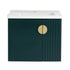 24 inch green bathroom vanity with sink featuring fluted cabinet design and integrated ceramic basin | Ace Decor