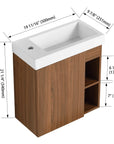 20" Floating Wall-Mounted Bathroom Vanity with White Resin Sink & Soft-Close Door color: Walnut