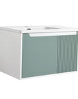 Angled front view of mint green 36 bathroom vanity sink | Ace Decor