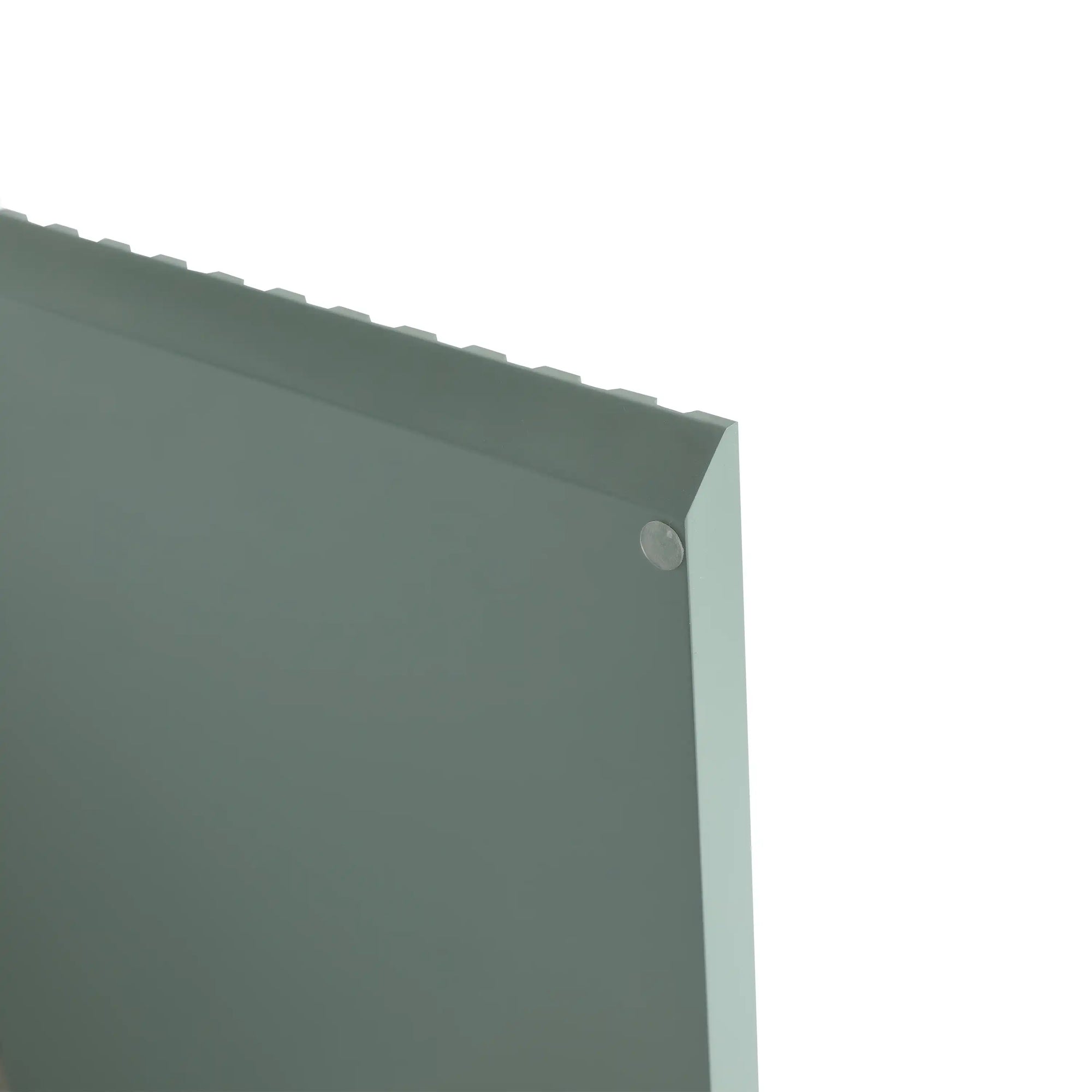 Protective bumper detail on mint green 36 bathroom vanity sink door | Ace Decor