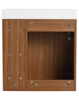 20 inch modern bathroom vanity small rear view showing solid cabinet construction | Ace Decor
