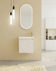 20" Floating Wall-Mounted Bathroom Vanity with White Resin Sink & Soft-Close Door color: White