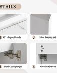 20" Floating Wall-Mounted Bathroom Vanity with White Resin Sink & Soft-Close Door color: White