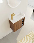 20 inch modern bathroom vanity small angled top view highlighting compact wall-mounted profile | Ace Decor