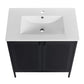 30-Inch Freestanding Bathroom Vanity with Ceramic Sink – Modern & Stylish color: Black