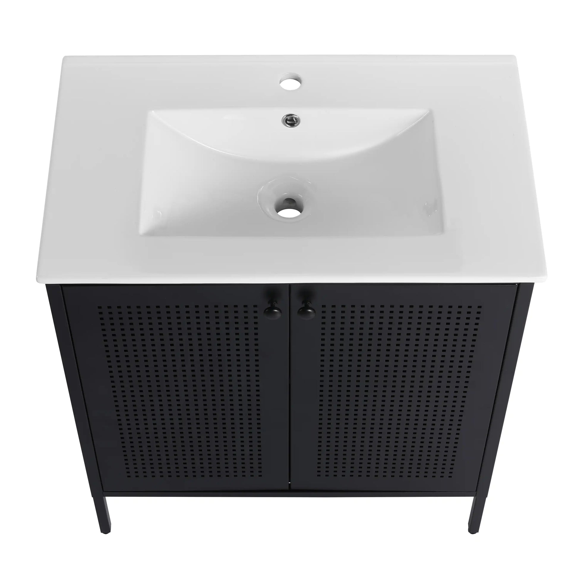 30-Inch Freestanding Bathroom Vanity with Ceramic Sink – Modern & Stylish color: Black