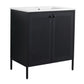 30-Inch Freestanding Bathroom Vanity with Ceramic Sink – Modern & Stylish color: Black