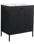 30-Inch Freestanding Bathroom Vanity with Ceramic Sink – Modern & Stylish color: Black