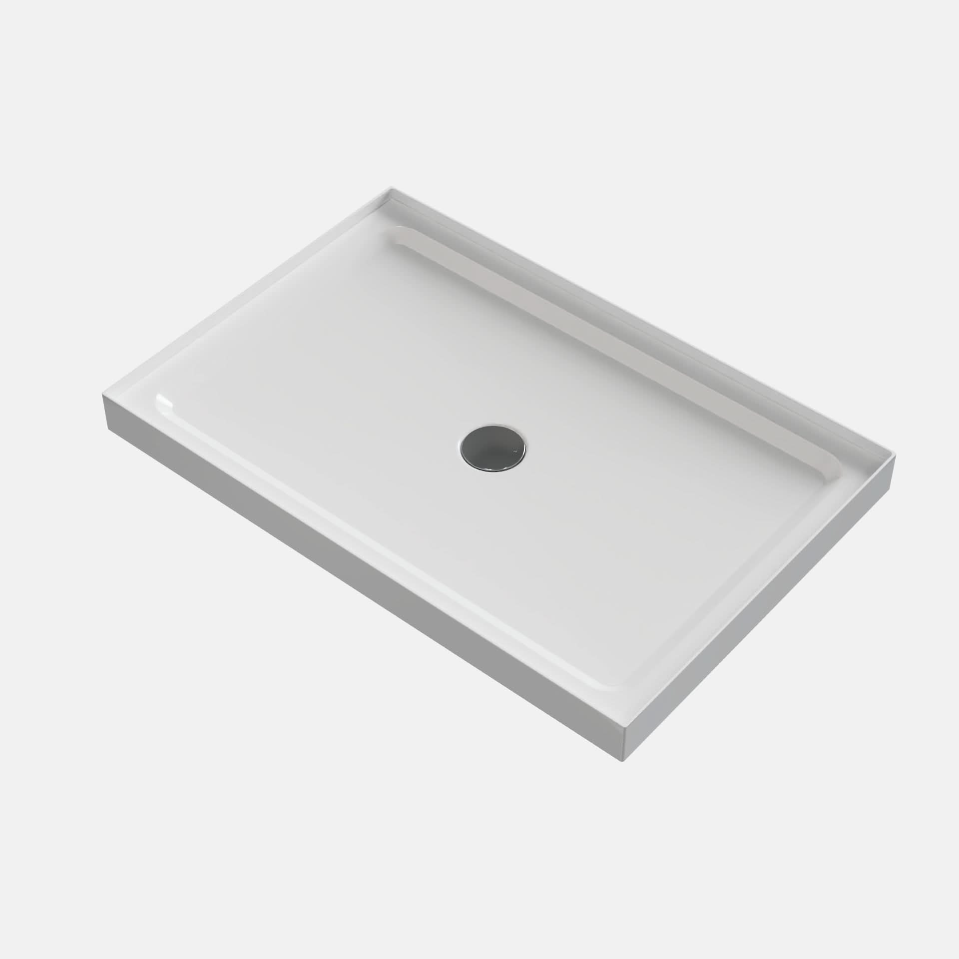 Rectangle Shower Base Pan 4-wall Alcove color:White