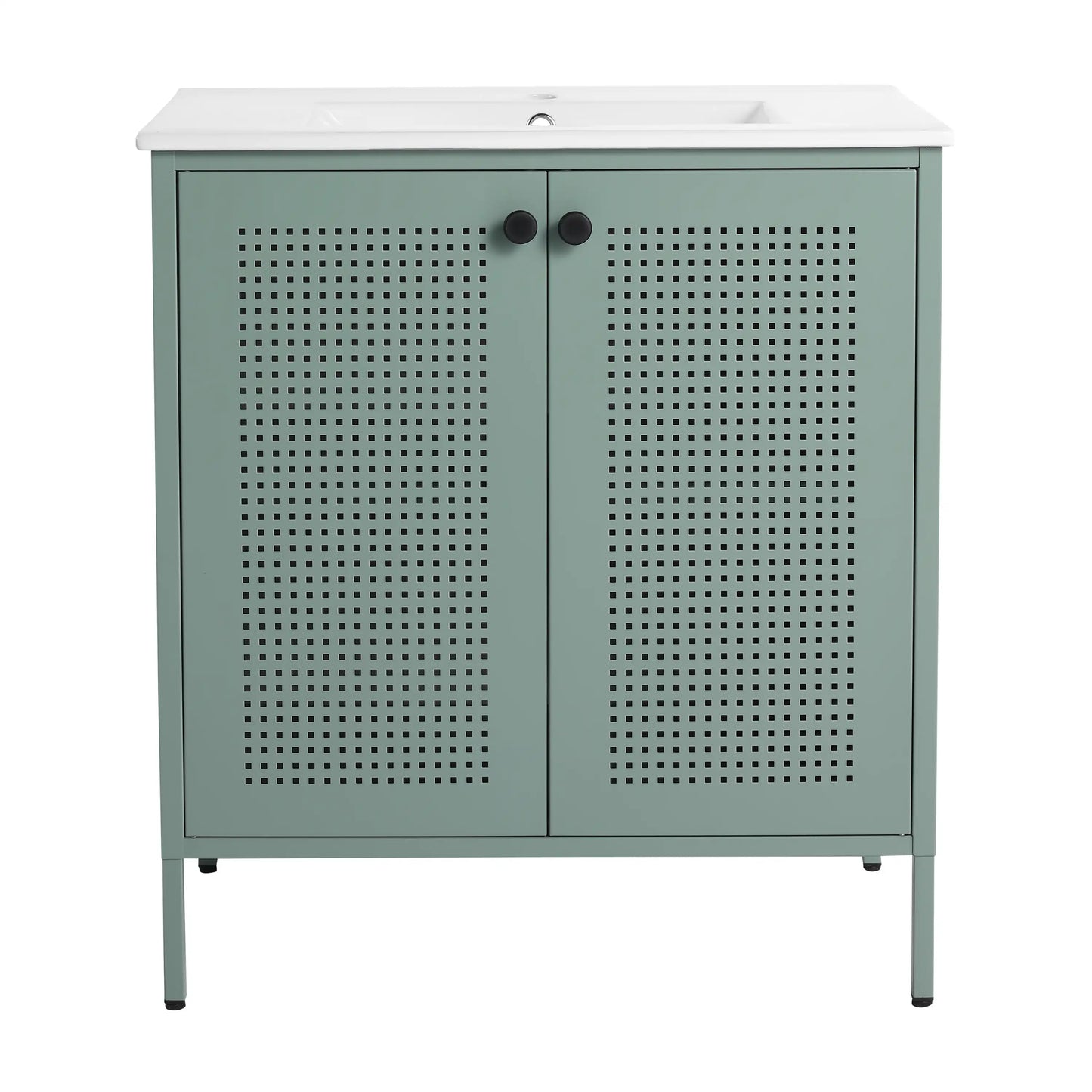 30-Inch Freestanding Bathroom Vanity with Ceramic Sink – Modern & Stylish color: Mint Green