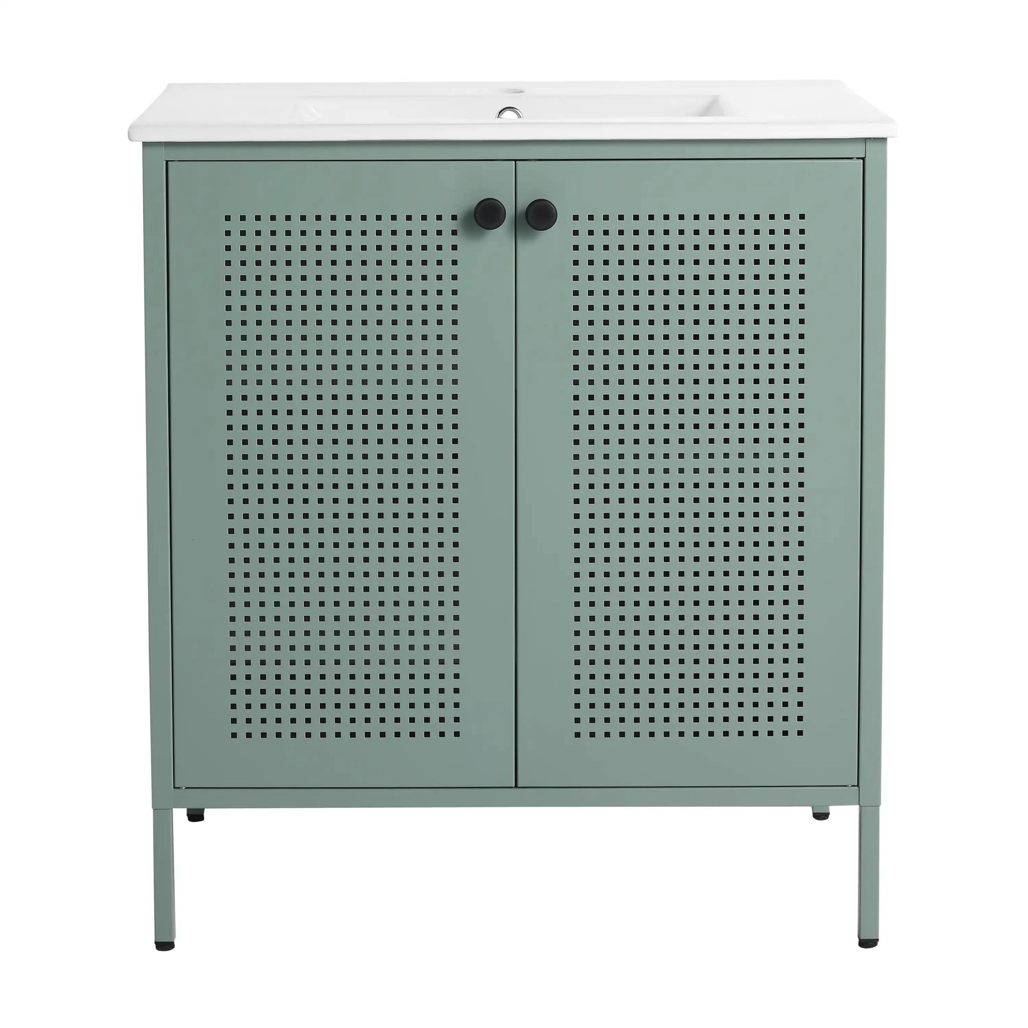 30-Inch Freestanding Bathroom Vanity with Ceramic Sink – Modern & Stylish color: Mint Green