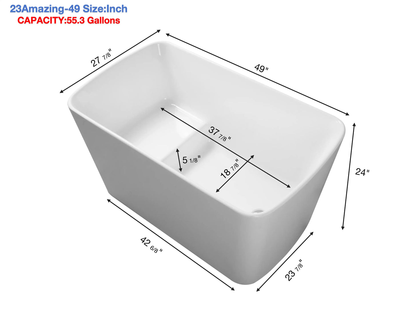 Stylish White Acrylic Freestanding Soaking Tub with Chrome Overflow and Drain color: White