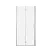 chrome frameless bi-fold shower glass door