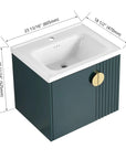 24" Bathroom Vanity with Sink - Compact Design with Soft Close Door for Small Spaces color: Green | size: 24 X 19