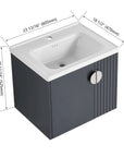 24" Bathroom Vanity with Sink - Compact Design with Soft Close Door for Small Spaces color: Black | size: 24 X 19